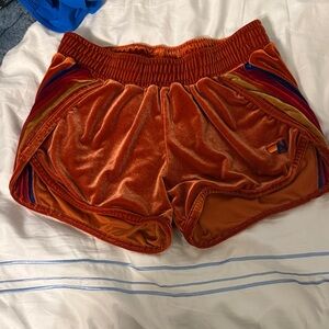 Orange Aviator Nation Velvet Women's Shorts